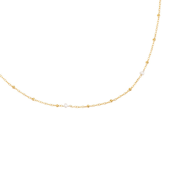 Mini-Perlen-Edelstahlkette (gold/silber)
